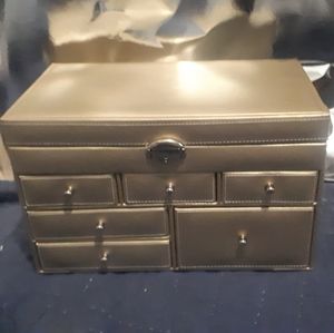 Large Gold locking Jewelry box